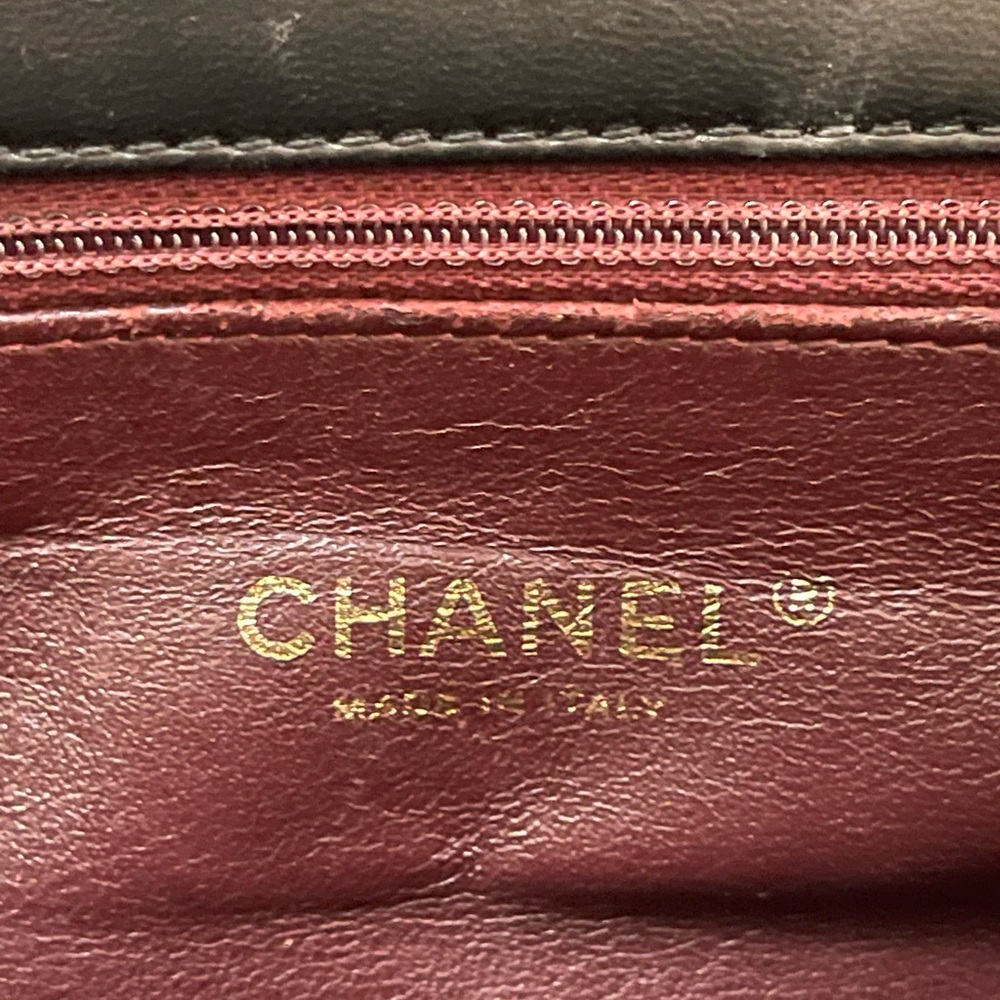 Authentic Chanel lambskin/calfskin large black chevon single flap shoulder bag - Picture 10 of 14